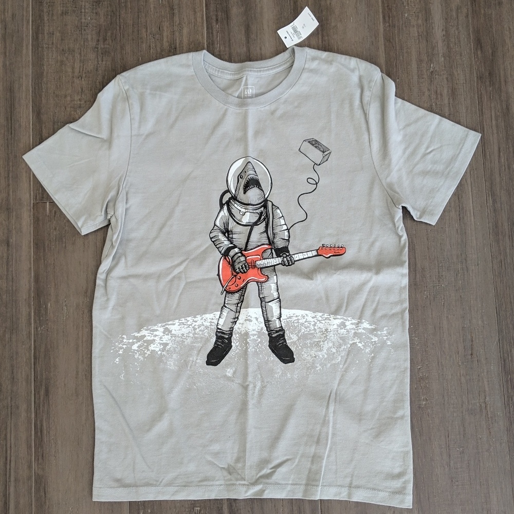 Boys Gap shark astronaut guitar short sleeve tee